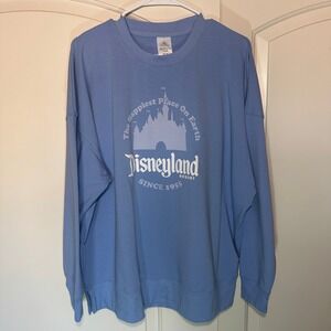 Disney Disneyland Happiest Place On‎ Earth 1955 Crewneck Sweatshirt Blue XL